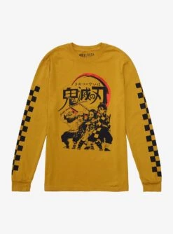 Demon Slayer: Kimetsu No Yaiba Checkered Long Sleeve T-Shirt - BoxLunch Exclusive