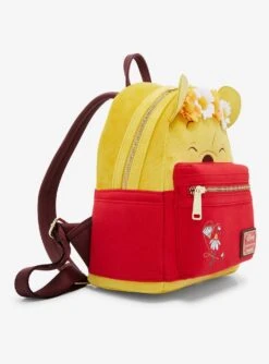 Loungefly Disney Winnie The Pooh Floral Crown Flocked Mini Backpack - BoxLunch Exclusive -Boxlunch 14398087 av1