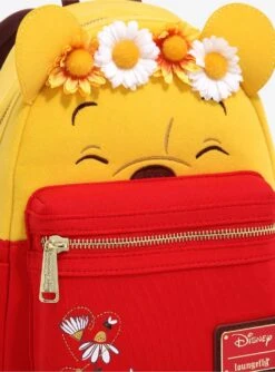 Loungefly Disney Winnie The Pooh Floral Crown Flocked Mini Backpack - BoxLunch Exclusive -Boxlunch 14398087 av4