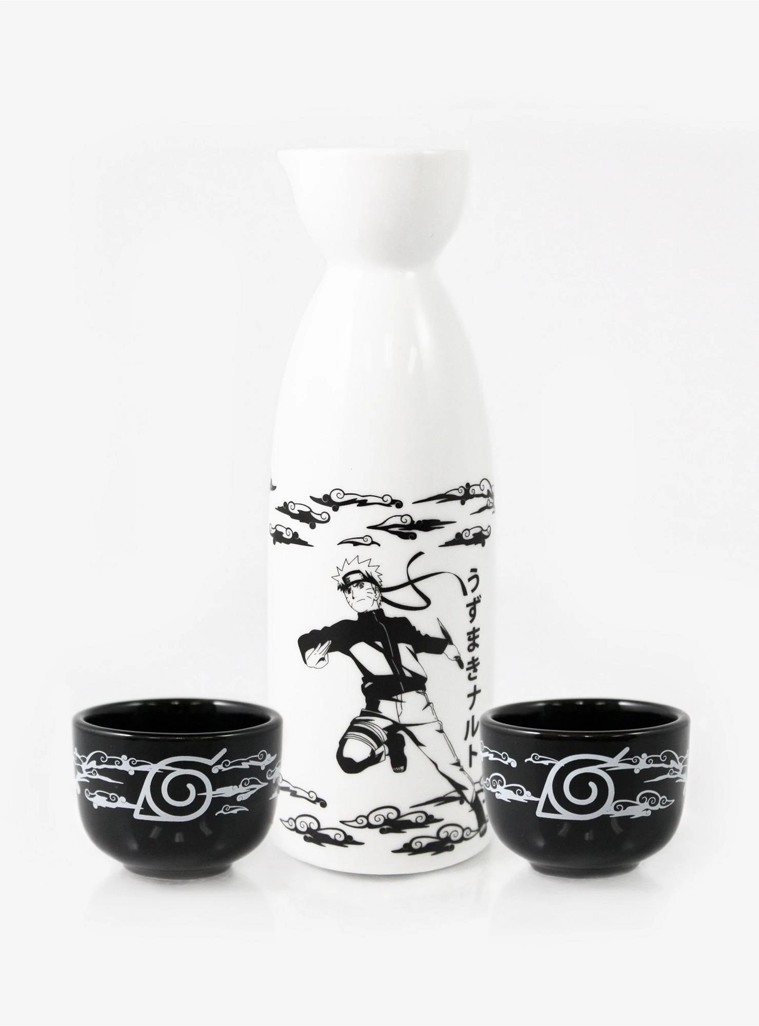 Naruto Shippuden Black & White Sake Set 3 Naruto Shippuden Black & White Sake Set