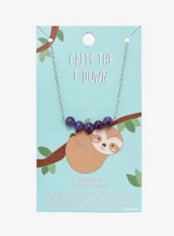 Sloth Amethyst Fidget Necklace - BoxLunch Exclusive -Boxlunch 16083619 av2