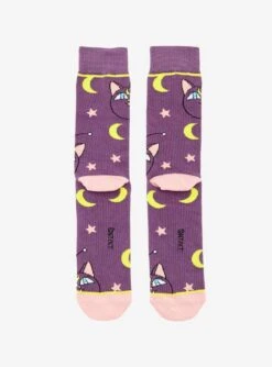 Sailor Moon Luna Allover Print Crew Socks - BoxLunch Exclusive 5 Sailor Moon Luna Allover Print Crew Socks - BoxLunch Exclusive -Boxlunch 16633851 av1