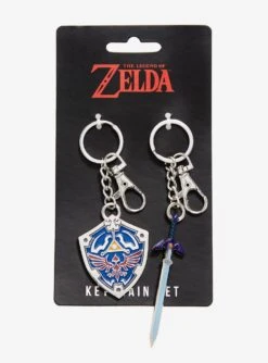 Nintendo The Legend Of Zelda Hylian Shield & Master Sword Keychain Set - BoxLunch Exclusive -Boxlunch 16676097 av1