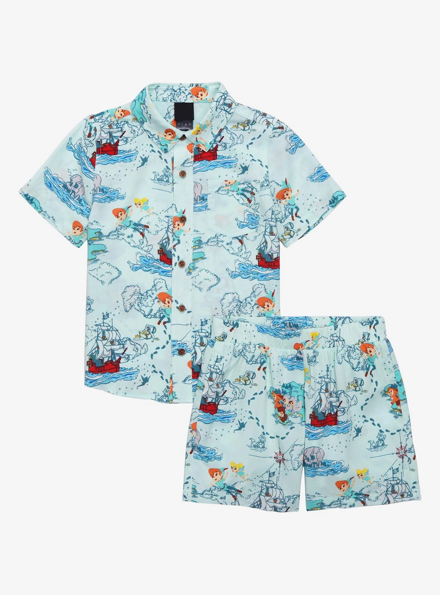 Disney Peter Pan Map Toddler Woven Button-Up - BoxLunch Exclusive 5 Disney Peter Pan Map Toddler Woven Button-Up - BoxLunch Exclusive - Image 3