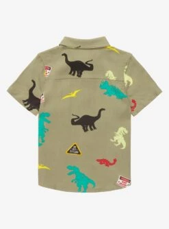 Jurassic Park Dinosaurs Allover Print Toddler Woven Button-Up - BoxLunch Exclusive -Boxlunch 17092286 av1