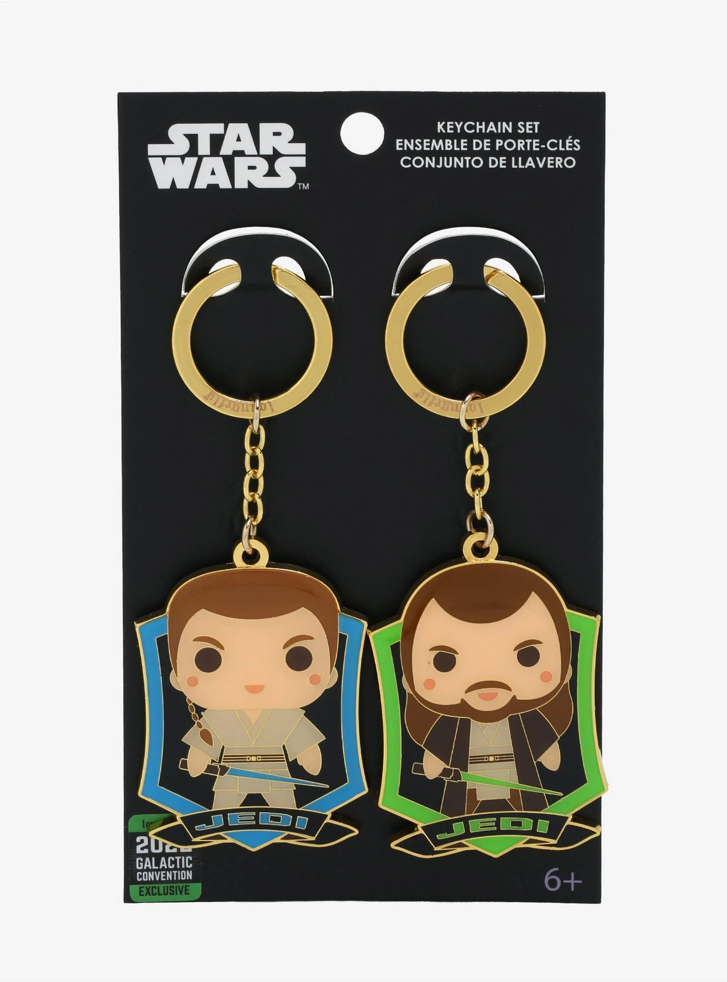 Loungefly Star Wars: Episode I - The Phantom Menace Chibi Obi-Wan & Qui-Gon Jedi Keychain Set - BoxLunch Exclusive 4 Loungefly Star Wars: Episode I - The Phantom Menace Chibi Obi-Wan & Qui-Gon Jedi Keychain Set - BoxLunch Exclusive - Image 2