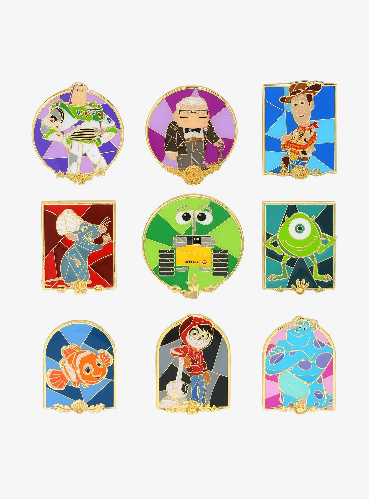 Loungefly Disney Pixar Characters Stained Glass Portraits Blind Box Enamel Pin - BoxLunch Exclusive 3 Loungefly Disney Pixar Characters Stained Glass Portraits Blind Box Enamel Pin - BoxLunch Exclusive