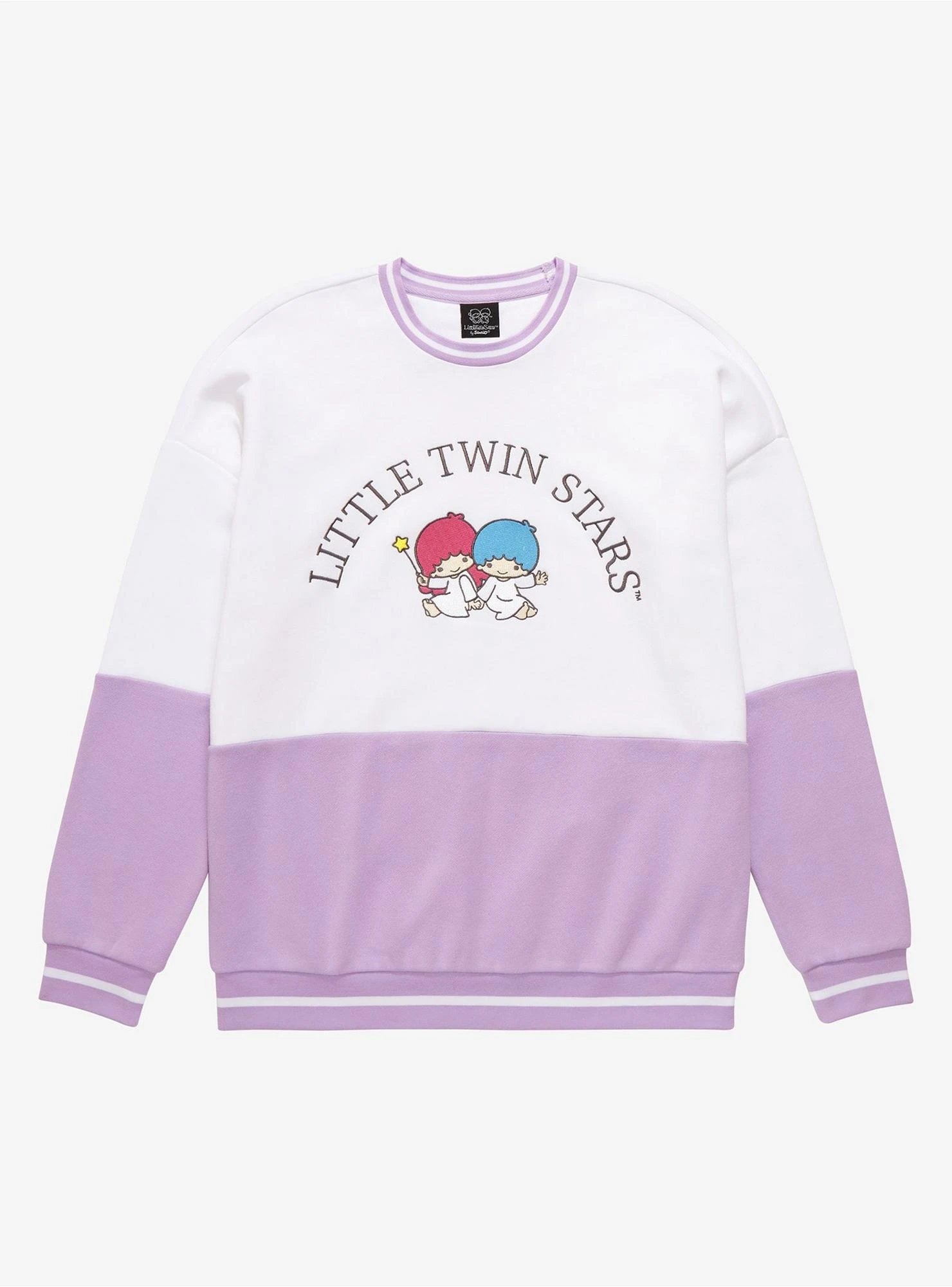 Sanrio Little Twin Stars Embroidered Panel Crewneck - BoxLunch Exclusive 3 Sanrio Little Twin Stars Embroidered Panel Crewneck - BoxLunch Exclusive