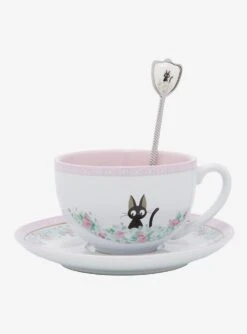 Studio Ghibli Kiki’s Delivery Service Jiji Teacup & Spoon Set - BoxLunch Exclusive
