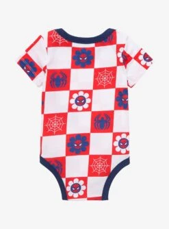 Marvel Spider-Man Retro Checkered Infant One-Piece - BoxLunch Exclusive -Boxlunch 18625715 av1