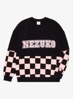 Demon Slayer: Kimetsu No Yaiba Nezuko Checkered Panel Crewneck - BoxLunch Exclusive