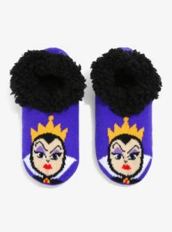 Disney Villains Evil Queen Portrait Slipper Socks - BoxLunch Exclusive -Boxlunch 18809355 av1