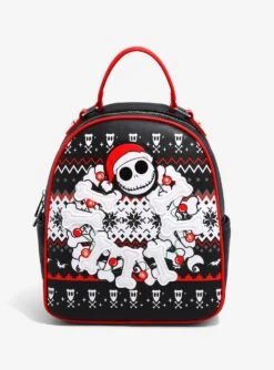Our Universe Disney The Nightmare Before Christmas Jack Skellington Christmas Sweater Mini Backpack - BoxLunch Exclusive