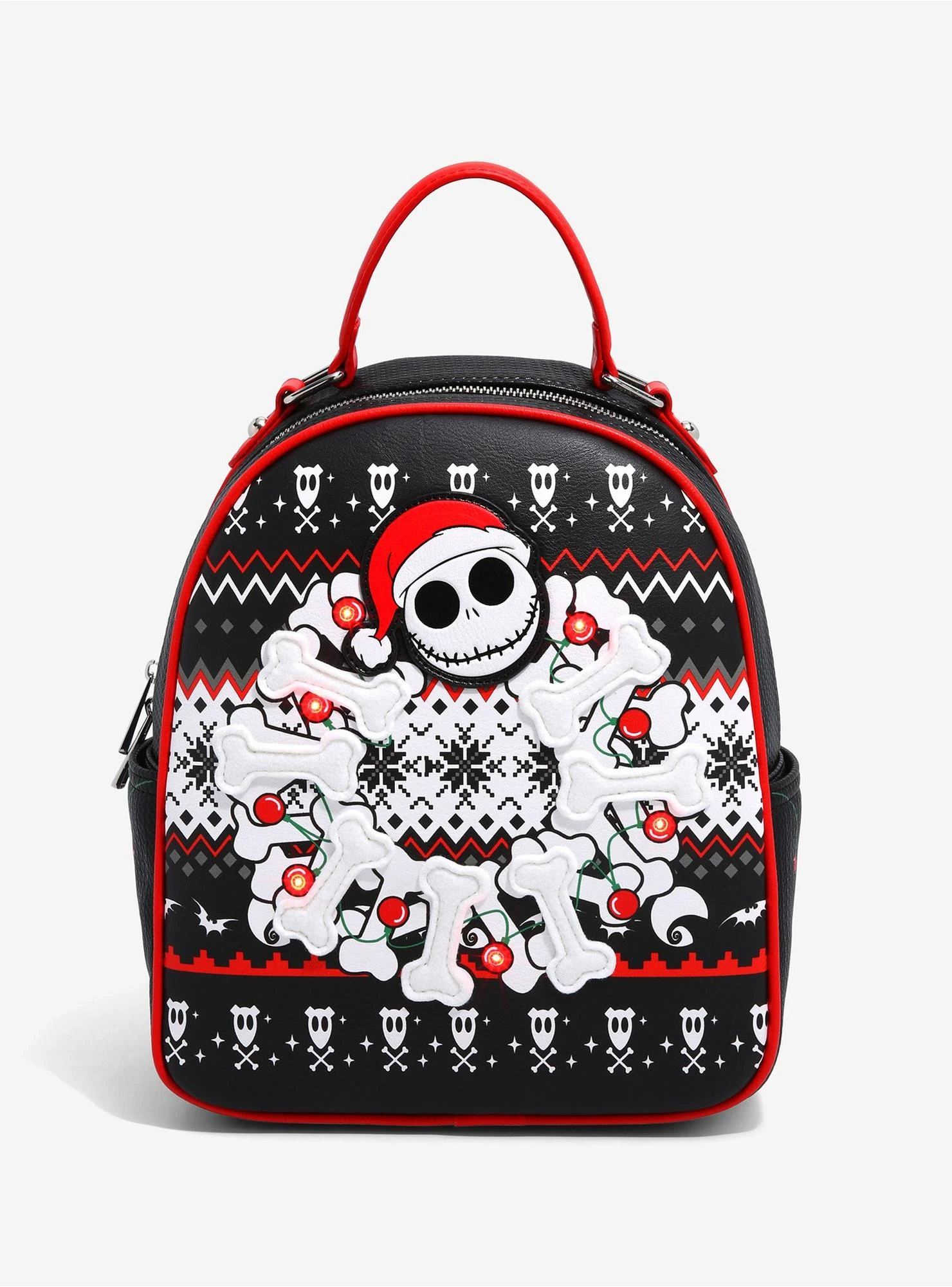 Our Universe Disney The Nightmare Before Christmas Jack Skellington Christmas Sweater Mini Backpack - BoxLunch Exclusive 3 Our Universe Disney The Nightmare Before Christmas Jack Skellington Christmas Sweater Mini Backpack - BoxLunch Exclusive