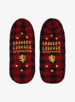 Harry Potter Gryffindor Crest Plaid Slipper Socks - BoxLunch Exclusive -Boxlunch 19183510 av2