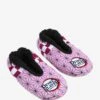 Demon Slayer: Kimetsu No Yaiba Nezuko Kamado Kimono Pattern Slipper Socks - BoxLunch Exclusive -Boxlunch 19183850 hi
