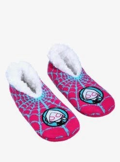 Marvel Spider-Man Ghost-Spider Chibi Portrait Slipper Socks - BoxLunch Exclusive