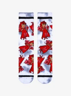 Marvel WandaVision Scarlet Witch Cartoon Allover Print Tie-Dye Crew Socks - BoxLunch Exclusive 6 Marvel WandaVision Scarlet Witch Cartoon Allover Print Tie-Dye Crew Socks - BoxLunch Exclusive -Boxlunch 19250431 av1