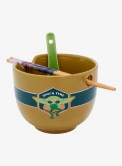 Star Wars The Mandalorian Grogu Snack Time Ramen Bowl With Chopsticks And Spoon