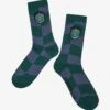 Harry Potter Slytherin Crest Wavy Checkered Crew Socks - BoxLunch Exclusive -Boxlunch 19465590 hi