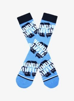 The Office Dunder Mifflin Allover Print Logo Crew Socks - BoxLunch Exclusive
