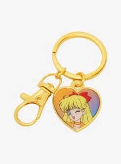 Sailor Moon Sailor Venus Heart Charm Keychain - BoxLunch Exclusive