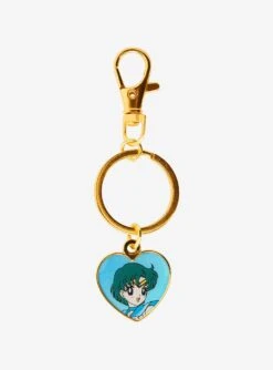 Sailor Moon Sailor Mercury Heart Charm Keychain - BoxLunch Exclusive
