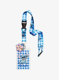 Disney Lilo & Stitch Gingham Stitch Lanyard - BoxLunch Exclusive