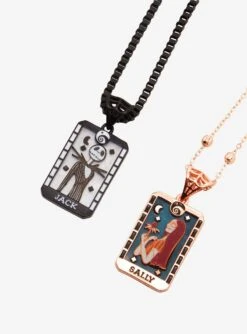 Disney The Nightmare Before Christmas Jack Skellington & Sally Tarot Cards Bestie Necklace Set - BoxLunch Exclusive