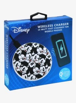 Disney Mickey Mouse Expressions Allover Print Wireless Mobile Phone Charger - BoxLunch Exclusive -Boxlunch 19991778 av2