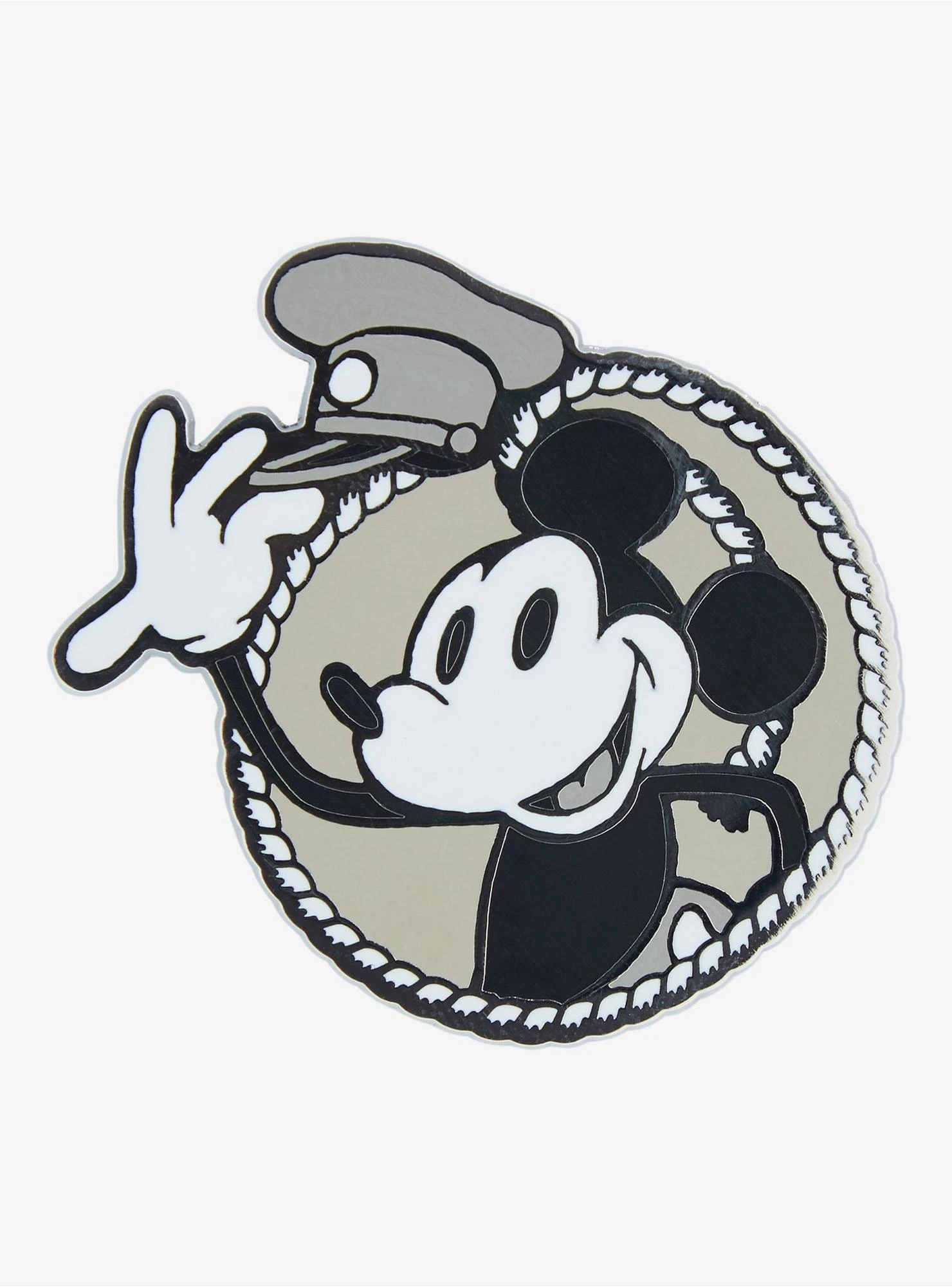 Disney Mickey Mouse Steamboat Willie Circle Portrait Enamel Pin - BoxLunch Exclusive 3 Disney Mickey Mouse Steamboat Willie Circle Portrait Enamel Pin - BoxLunch Exclusive