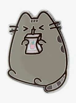 Pusheen The Cat Straw Enamel Pin - BoxLunch Exclusive