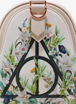 Our Universe Harry Potter Floral Deathly Hallows Mini Backpack - BoxLunch Exclusive -Boxlunch 20122241 av4