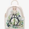 Our Universe Harry Potter Floral Deathly Hallows Mini Backpack - BoxLunch Exclusive -Boxlunch 20122241 hi