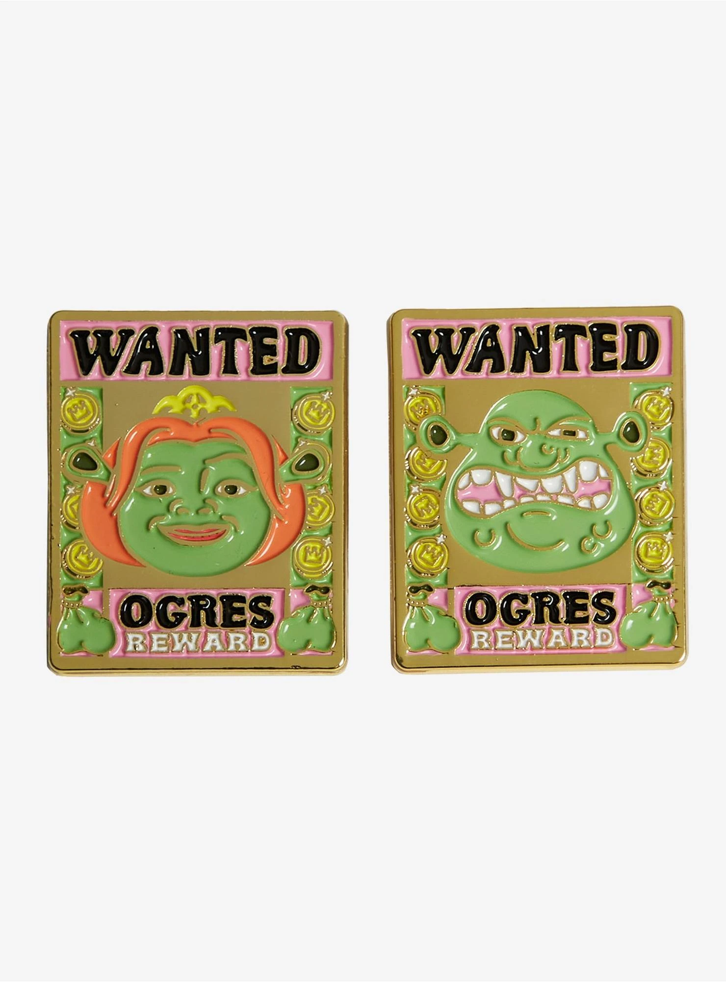 Shrek Fiona & Shrek Wanted Sign Enamel Pin Set - BoxLunch Exclusive 3 Shrek Fiona & Shrek Wanted Sign Enamel Pin Set - BoxLunch Exclusive